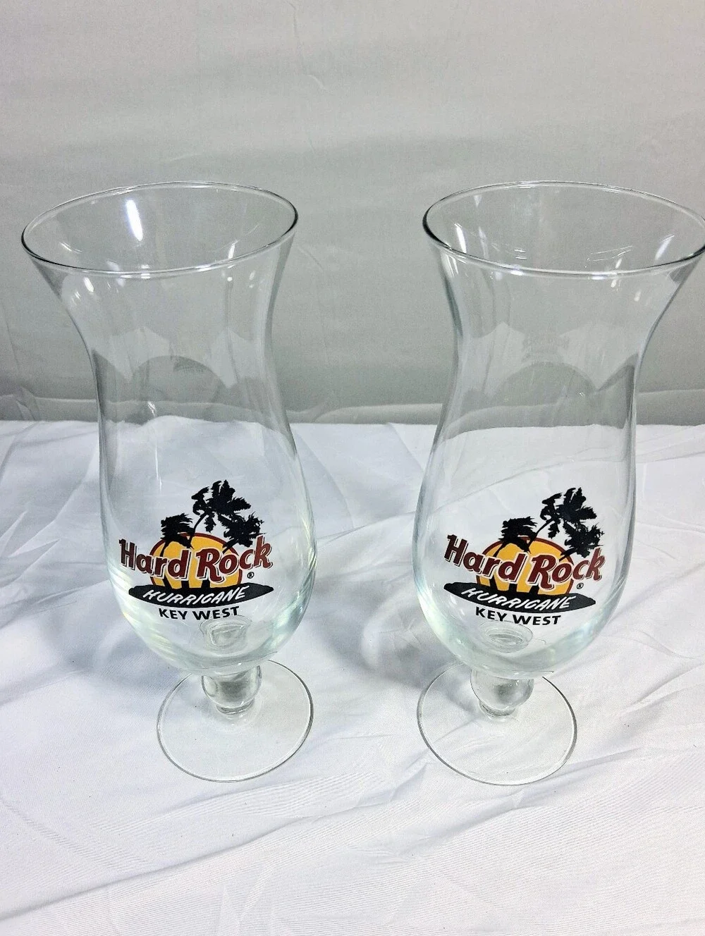 Set Of 2 Hard Rock of Key West Collectible 24-26 oz. Hurricane/Cocktail Glasses